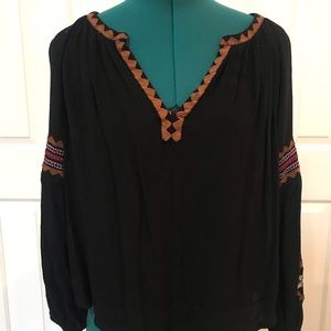 Boho black flowy top